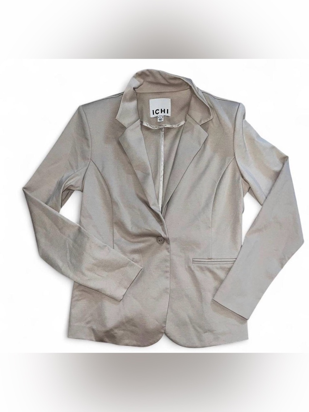 ICHI Neutral Beige Tailored Blazer